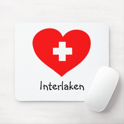 Love Interlaken - Swiss heart mousepad Muismat (Met muis)