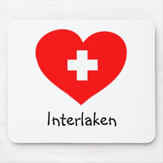 Love Interlaken - Swiss heart mousepad Muismat (Voorkant)