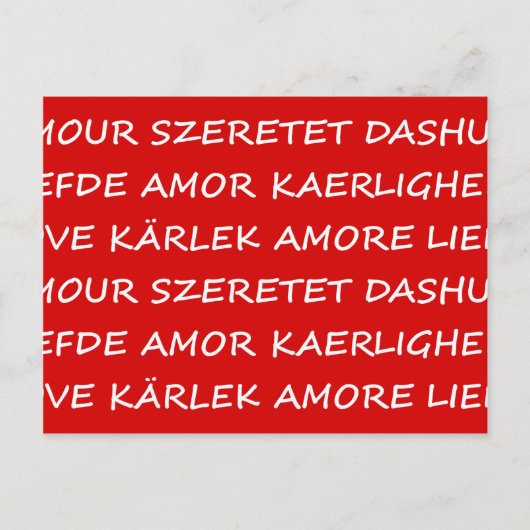 Love International Briefkaart (Voorkant)