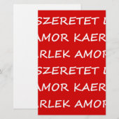 Love International Briefpapier (Voorkant / Achterkant)