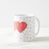 Love Intertwined Hearts Custom Monogrammed Koffiemok (Voorkant rechts)