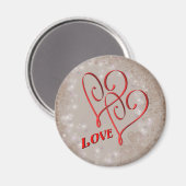 Love Intertwined Red Hearts Magneet (Voorkant / Achterkant)