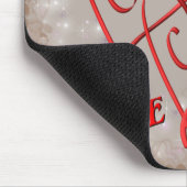 Love Intertwined Red Hearts Personalized Muismat (Hoek)