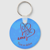 Love Intertwined Red Hearts Personalized Sleutelhanger (Voorkant)