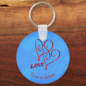 Love Intertwined Red Hearts Personalized Sleutelhanger (Voorkant)