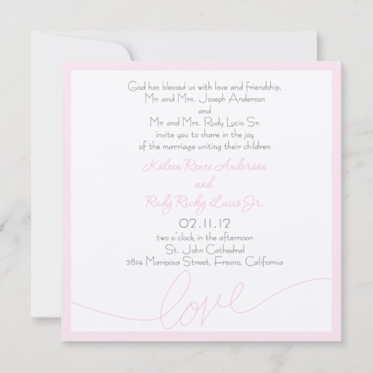 Love Invitation Kaart (Voorkant)