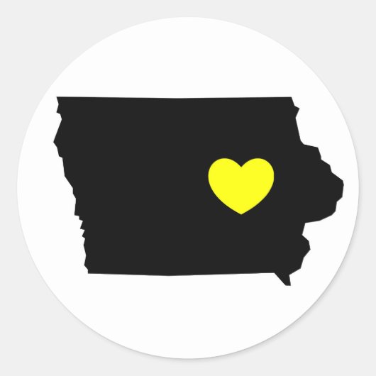 Love Iowa Ronde Sticker (Voorkant)