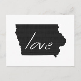 Love Iowa Shaped Hawkeye Black Chalkboard Iowan Briefkaart