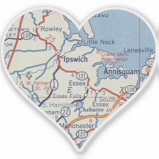 Love Ipswich MA Sticker (Voorkant)