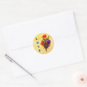 Love  Iris Flower Bouquet Ronde Sticker (Envelop)