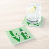 Love Irish Gnome Glazen Onderzetter (Schuin)