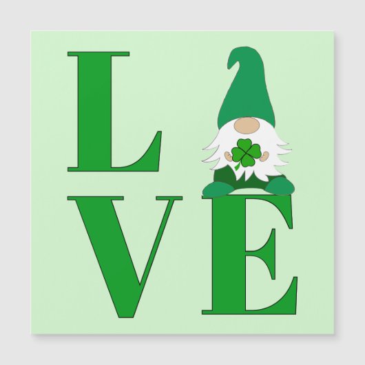 Love Irish Gnome Magnetic Kaart (Voorkant)