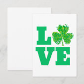 Love Irish St. Patrick's Day Ireland Green Luv Kaart (Voorkant / Achterkant)