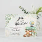 Love is a Adventure Eucalyptus Vrijgezellenfeest Kaart (Staand voorkant)