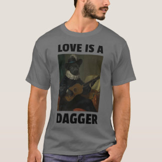 Love is a Dagger Funny Dog Plays Guitar 1 T-shirt
