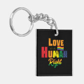 Love Is A Human Right | LGBTQ | Pride | Rainbow Sleutelhanger (Voorkant Links)