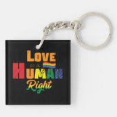 Love Is A Human Right | LGBTQ | Pride | Rainbow Sleutelhanger (Achterkant)