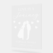 Love is a Journey Personalized Wedding Acryl Bord (Hoek)