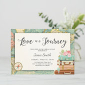 Love is a Journey Travel Bridal douchenuitnodiging Kaart (Staand voorkant)