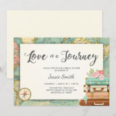 Love is a Journey Travel Bridal douchenuitnodiging Kaart (Voorkant / Achterkant)