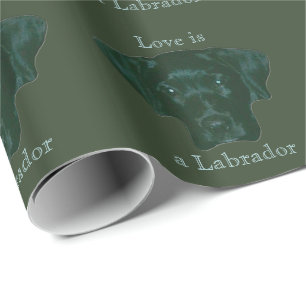 Love is a Labrador Black Retriever Face Cadeaupapier
