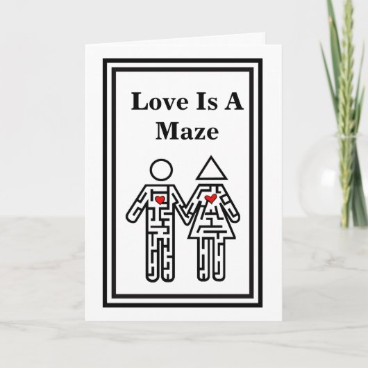 Love is a Maze Romantic Card Kaart (Voorkant)