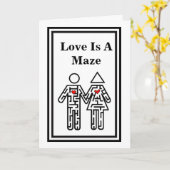 Love is a Maze Romantic Card Kaart (Gele Bloem)