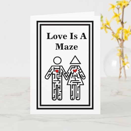 Love is a Maze Romantic Card Kaart (Gele Bloem)