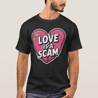 Love Is a Scam Anti Valentine Heart T-shirt