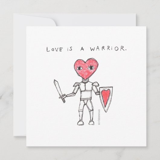 Love is a Warrior - any time card Notitiekaartje (Voorkant)