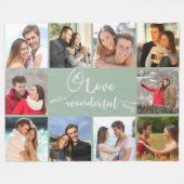 Love is a Wonderful Thing 10 Photo Collage Seafoam Fleece Deken (Voorkant (Horizontaal))