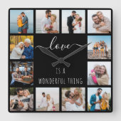 Love is a Wonderful Thing Quote 12 Photo Black Vierkante Klok (Voorkant)