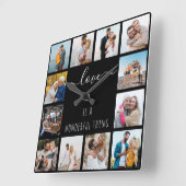 Love is a Wonderful Thing Quote 12 Photo Black Vierkante Klok (Hoek)