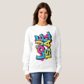 Love Is All Graffiti Kunst Dames Sweater (Voorkant volledig)