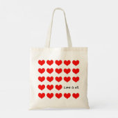 Love is All Heart Pattern Canvas tas (Achterkant)