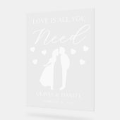 Love is All You Need Custom Wedding Acryl Bord (Hoek)