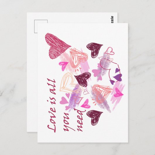 Love is all you need quote briefkaart (Voorkant / Achterkant)