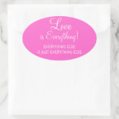LOVE is Alles-stickers Ovale Sticker (Tas)