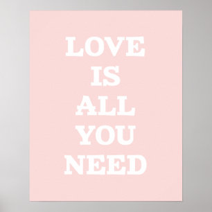 Love is - Baby roze Inspirerend Quote Poster
