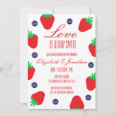 Love is Berry Sweet Fruit Engagement Party Kaart (Voorkant)