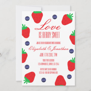 Love is Berry Sweet Fruit Engagement Party Kaart