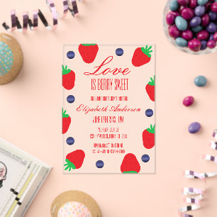 Love is Berry Sweet Fruit Vrijgezellenfeest Acryl Uitnodigingen