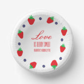 Love is Berry Sweet Fruit Vrijgezellenfeest Papieren Kommen (Voorkant)