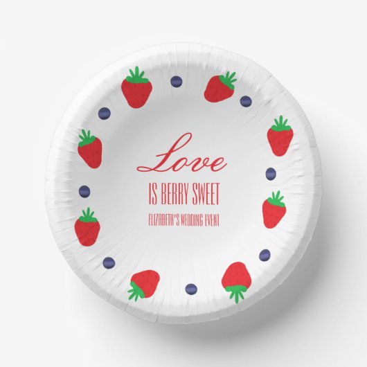 Love is Berry Sweet Fruit Vrijgezellenfeest Papieren Kommen (Voorkant)