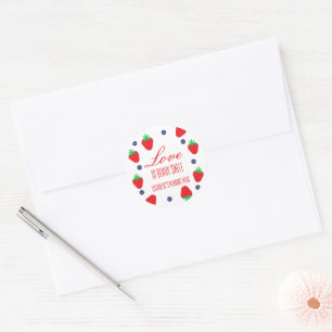 Love is Berry Sweet Fruit Vrijgezellenfeest Ronde Sticker