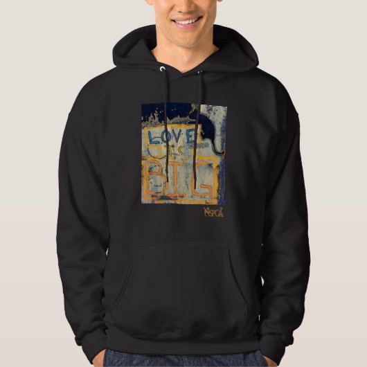 "Love is BIG - Love Animals" van Mike Korn Hoodie (Voorkant)