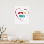 Love is Blind Braille Heart Poster (Keuken)