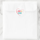 Love is Blind Braille Heart Ronde Sticker (Tas)