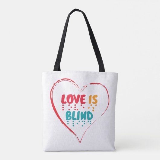 Love is Blind Braille Heart Tote Bag (Achterkant)