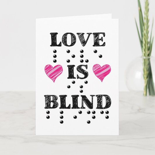 Love Is Blind Braille Hearts Feestdagen Kaart (Voorkant)